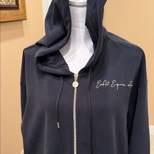 Emporio Armani Women's Navy Zip-Up Hoodie